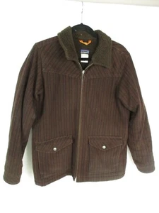 Patagonia Women's Wool Striped Winter Jacket Brown Red Sherpa Lined Coat Sz M - Picture 1 of 4