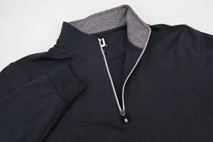 Footjoy Mens Small 1/4 Zip Black Performance Golf Pullover Barnsley Resort - Picture 1 of 10