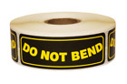 Yellow Do Not Bend Stickers | 1&quot;x3&quot; Fragile Label | 10 RLS 3000 Labels Total