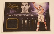 2013-14 Panini Intrigue Jose Calderon Jersey Card #ed/199 - Toronto Raptors