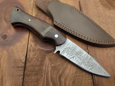 Custom Handmade Damascus Steel EDC Knife Camping Survival Skinner Hunting Knife - Image 1 of 4