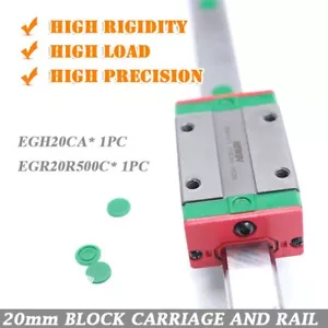 HIWIN L500mm EGR20 Linear Rail Guide +1PC EGH20CA Block Carriage CNC Router Kit - Picture 1 of 5