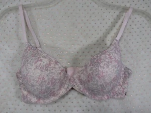 Lucky Brand Pink Push Up Bra with Underwire And Flower Pattern - Size 34C - Picture 1 of 8