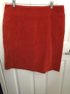 J.Jill Women's Orange Corduroy Side Zip Skirt 12 - Picture 1 of 4
