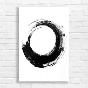 Abstract Zen Circle Canvas Print Large Picture Wall Art - Picture 1 of 12