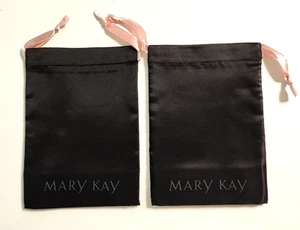 Juego de 2 bolsas de viaje Mary Kay pequeñas con cordón de satén - 7 pulgadas de largo x 4,75 pulgadas de ancho - Imagen 1 de 3