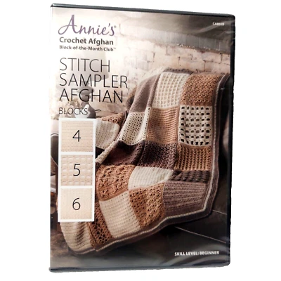 Annies Crochet Afghan Block Month Club Stitch Sampler Blocks 4 5 6  DVD NEW - Image 1 of 2
