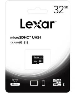 LFSDM10-32GABC10 Lexar 32GB  High Performance microSDHC Class 10 UHS I-UK - Picture 1 of 3