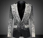 Hot Mens Floral Printing Casual Stylish Business Fomal Suit Blazer Coats Jackets