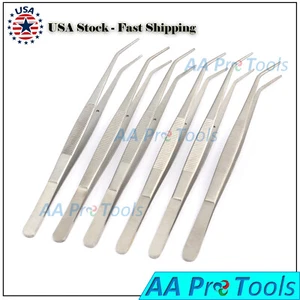 DELUXE 6" BENT TWEEZERS (SET OF 6) JEWELLERY HOBBY CRAFTS - Picture 1 of 3