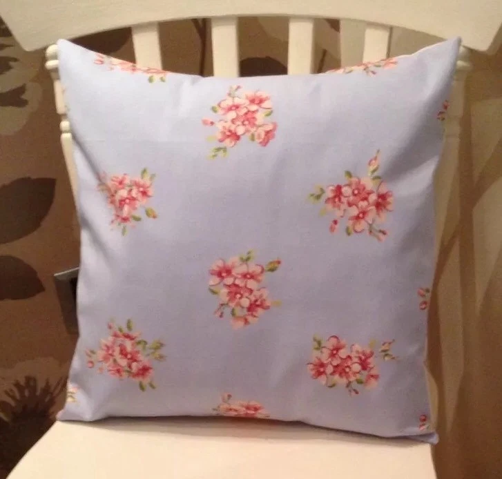 Clarke and Clarke Shabby Chic Soft Blue Tilly Floral Roses 16" Cushion Cover - Image 1 of 1