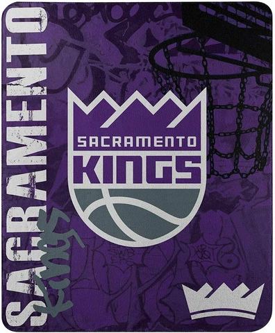 Sacramento Kings Graffiti Throw Blanket 50x60 Fleece Lightweight Basketball Cover