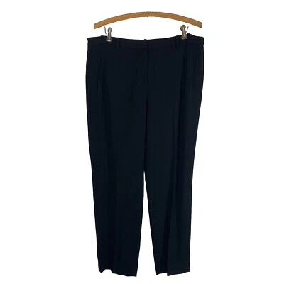 Worth Womens Dress Career Pants Black Flat Creased Trousers Rayon Polyester 10 - Image 1 of 4