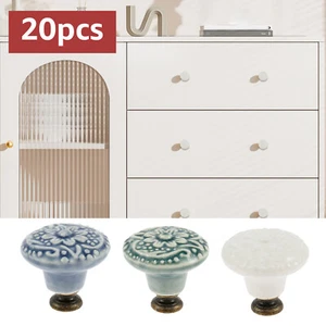 20Pcs Ceramic Knob Set Vintage Drawer Knobs Decorative Furniture Knob~ - Picture 1 of 15
