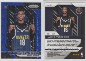 2018-19 Panini Prizm Fast Break Blue Prizm /175 Jarred Vanderbilt #42 Rookie RC