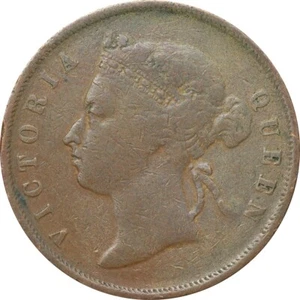 Straights Settlements British Colony 1885 1 cent in archival holder - Picture 1 of 3