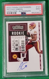 2020 Panini Contenders Antonio Gibson Rookie RC Auto Variation PSA 9 Washington - Picture 1 of 2