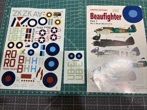 Cutting Edge 1/48 Beaufighter Mk.1f Mk.IIf Mk.IVf & TF.X Pt. 1 Decal Sheet 48057 - Imagen 1 de 3