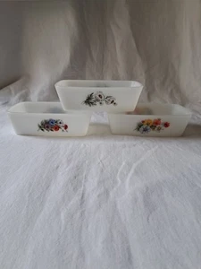 3 beurriers raviers plats Arcopal motifs fleurs ancien vintage - Foto 1 di 20
