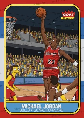 Michael Jordan Rookie Homer's Heroes Simpsons Custom Art Trading Card Bulls - Image 1 of 2