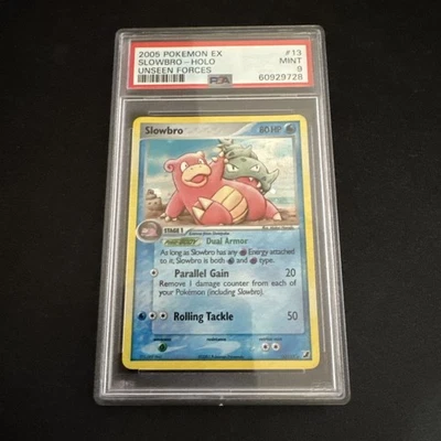 2005 Pokémon Card EX Unseen Forces 13 Slowbro Holo PSA 9 - Image 1 of 2
