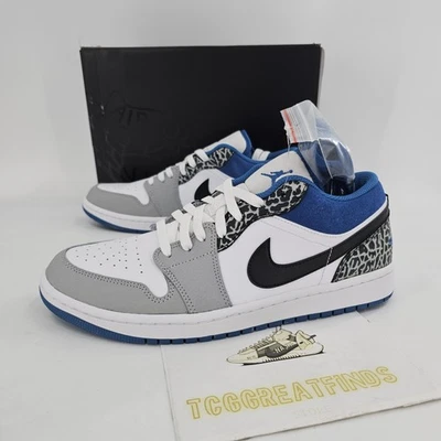 Nike Air Jordan 1 Low SE Hombres Talla 11 Zapatos Blanco Azul Marino Tenis NUEVO Foto 1 de 4