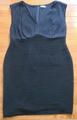 Calvin Klein Black Bandage Layered Fitted Sheath Cocktail Party Dress sz 22W - Image 1 of 4