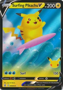 Holo Surfing Pikachu V 008/025 Celebraciones Ultra Raras - Imagen 1 de 1