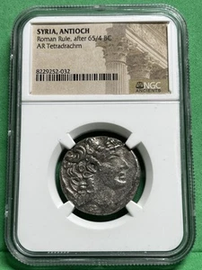 SYRIA, ANTIOCH Roman Rule, after 65/4 BC AR Tetradrachm NGC - Picture 1 of 2