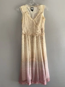 Abito seta due per due babydoll volant ombretto rosa panna femminile delicato floreale 4 - Foto 1 di 18