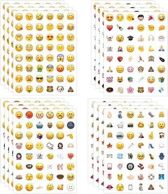 16 Blatt Emoji Sticker Smiley Aufkleber Klein Smiley Sticker, Lustig Emoji Aufkl - Bild 1 von 4