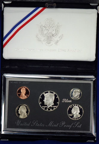 1994-s Premier SILVER Proof Set. Coins in Mint Made Custom Display Box Cover