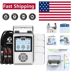 AUVON Rechargeable TENS Unit Muscle Stimulator for Back Pain Relief - Picture 1 of 8