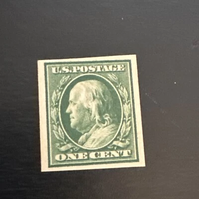 US Stamps Scott #343…1c….1910 Franklin imperf  MH - Image 1 of 2
