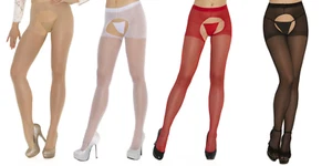 Sheer Crotchless Pantyhose Hosiery Open Crotch Nylons Stockings 1726 - Picture 1 of 10