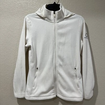 Merrell Women Fleece Jacket Coat Size Small Ivory Cream Hooded Outdoor Full Zip - Изображение 1 из 4