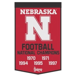 Nebraska Cornhuskers NCAA 24" x 38" Embroidered Wool National Champs Banner - Picture 1 of 1