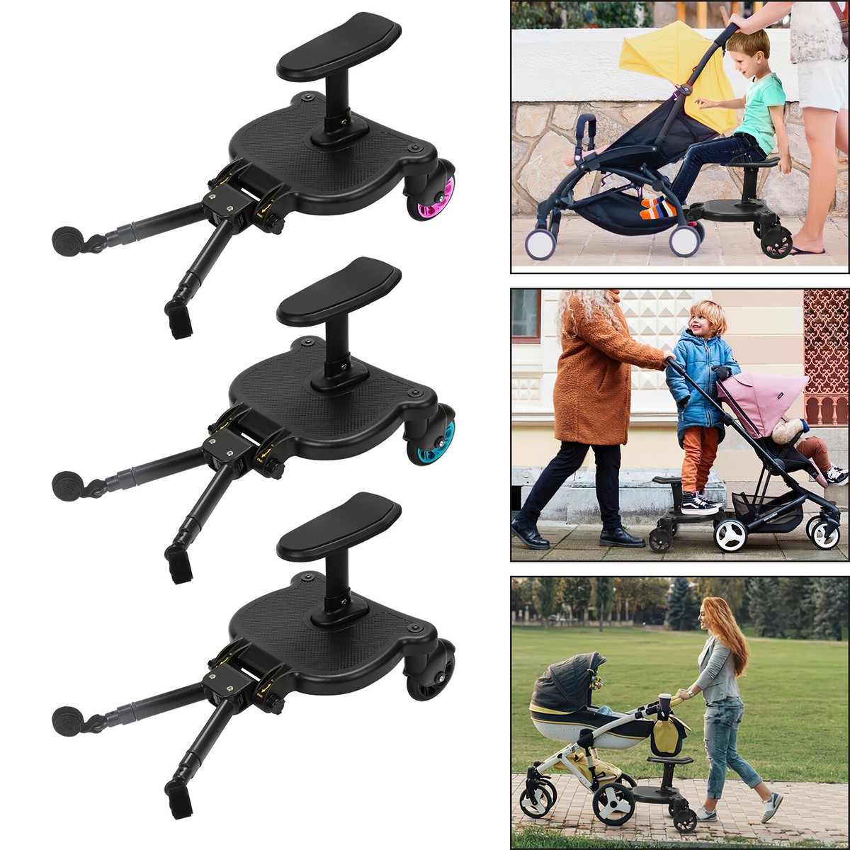 Buggy Board Mit Sitz - Universal Trittbrett Für Kinderwagen 2-5 Jahre