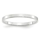 Real 14kt White Gold 2mm Lightweight Flat Wedding Band Size 7