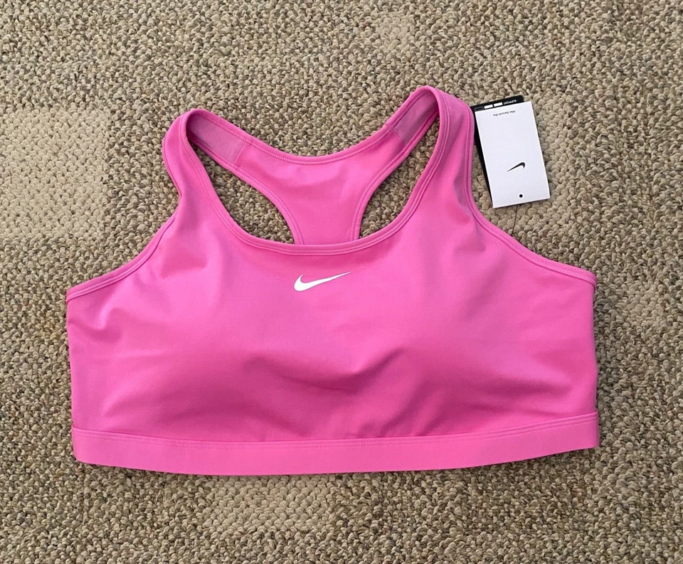 Nike Dri-FIT Swoosh Medium Support Padded Sports Bra Plus Pink 3X 3E DX6823-675