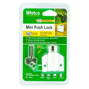 Whitco White Cyl4 Mini Push Lock Stainless Steel Ferrule Robust Construction - Picture 1 of 1