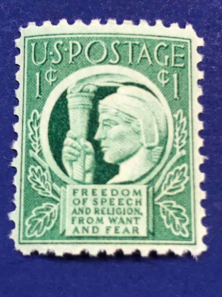 Scott#908- Four Freedoms, Liberty Holding Torch- MNH 1c 1943 - Image 1 of 1