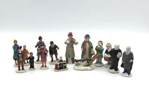 Christmas Village Townsfolk Figurines Half Lemax Half Unbranded - Picture 1 of 8