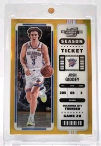 Biglietto Stagione 2022-23 Contenders Optic Josh Giddey #93 Oro */10* SSP Raro - Foto 1 di 2
