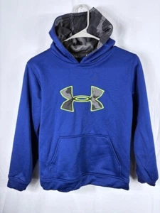 Boys size YLG Under Armour Blue hoody with gray camo logo - Picture 1 of 4