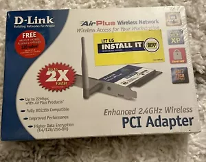 New D-Link AirPlus Enhanced 2.4 GHz Wireless PCI Adapter - Picture 1 of 3