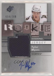 2009-10 SPx Rookie Auto Jersey /799 Tyler Myers #166 Rookie Auto RC