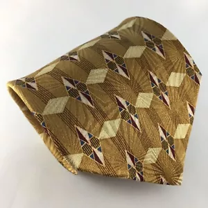 ETIENNE AIGNER 56LGold, Burgunderrot & Blau Geometrisch Seide Herren Krawatte - Bild 1 von 7