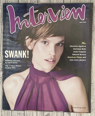 Vintage Andy Warhol’s Interview Magazine April 2000 Hilary Swank Christian Bale - Image 1 of 4