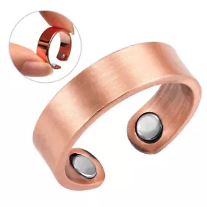 New ARTHRITIS SOLID MAGNETIC COPPER RING WITH2 - 2,000 GAUSS MAGNETS SIZES 8 - Picture 1 of 11